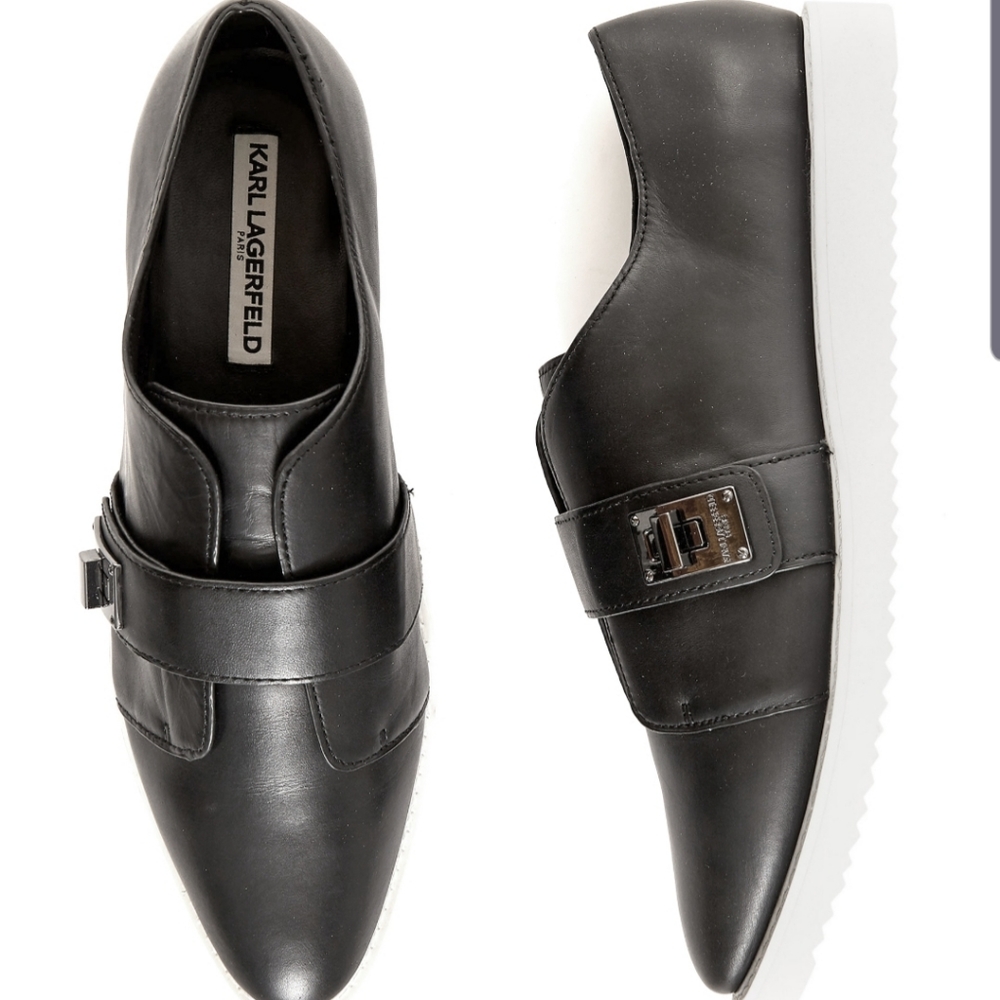 KARL LAGERFELD PARIS Black Celina Slip On Sneakers